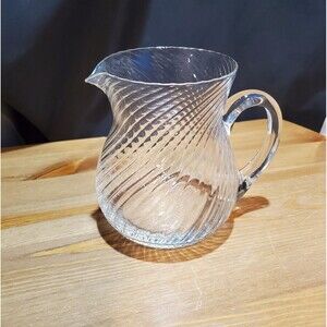 Blown Glass Pitcher Swirl Pattern, 6"